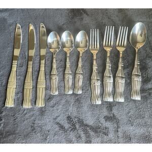 Coca Cola Gibson Stainless Flatware Set Serves 3 + Serving Spoon